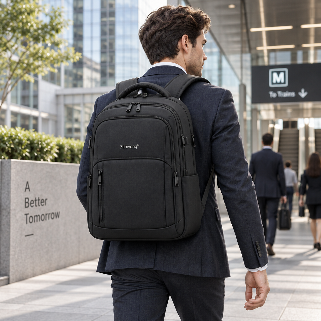Zamvoriq™ Large Water-Resistant Commuter Laptop Backpack main image 05