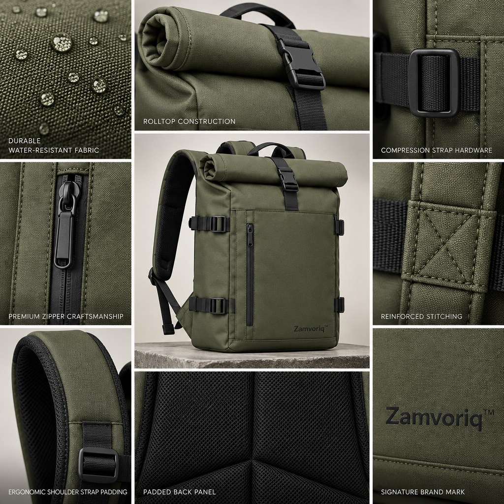 Zamvoriq™ Anti-Theft Rolltop Travel Backpack main image 06