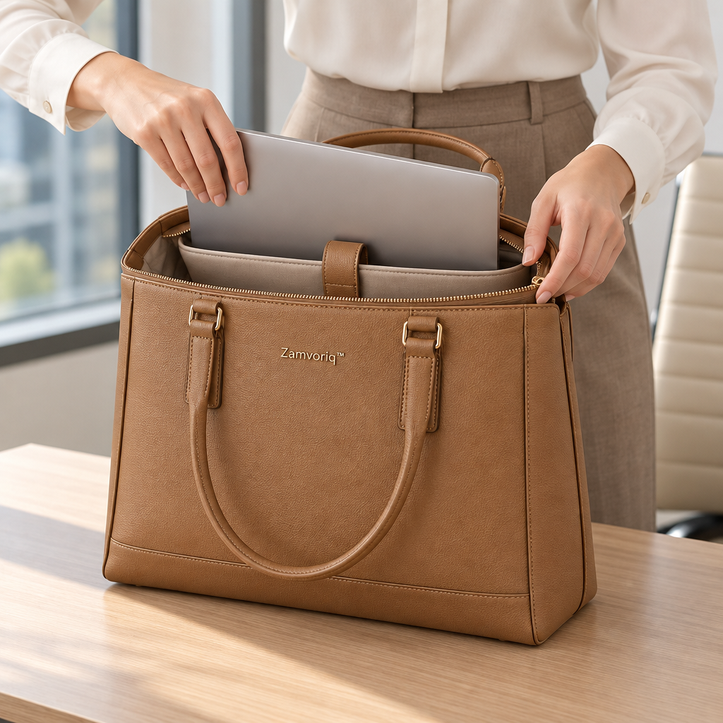 Zamvoriq™ Structured Office Laptop Tote main image 04